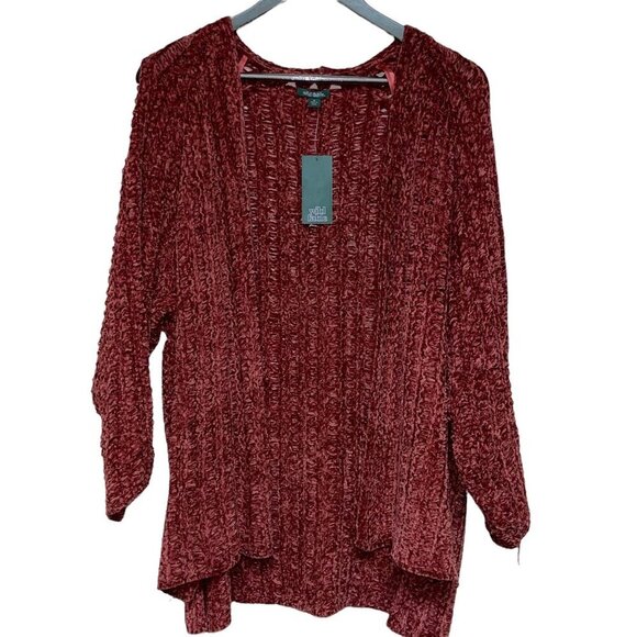 NEW! Wild Fable Rust Knit Open Cardigan Sweater Size Medium Long Sleeve - Picture 1 of 7